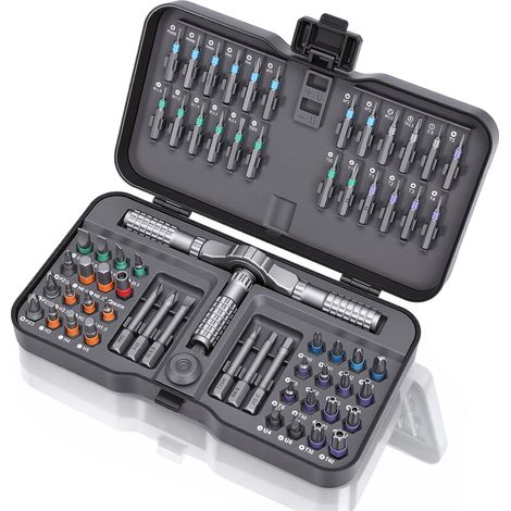 Set di cacciaviti a cricchetto 62 in 1 con punte magnetiche e cricchetto con impugnatura a T rimovibile. (1/5)