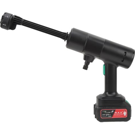 Akku-Hochdruckreiniger mit 6 Funktionen, Sprühdüse, EU-Stecker, 100–240 V, 12000 mAh, 2,4 MPa, tragbarer Hochdruckreiniger für Zäune und Gärten, Schwarz (1/5)