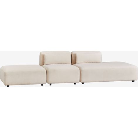 Sofá modular de 2 piezas con diván derecho y puff Fogler SKLUM             