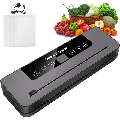 Machine de scellage sous vide, puissante machine de scellage sous vide de 60 KPA, mini machine d'emballage sous vide portable, système compact de conservation des aliments sous vide six-en-un, découpe (1/5)
