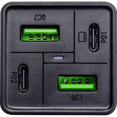 Akyga AK-CH-17 USB-C + USB-A Ladegerät 4x USB PD3.0 5-20V / max. 3,25A QC4+ 65W (1/5)