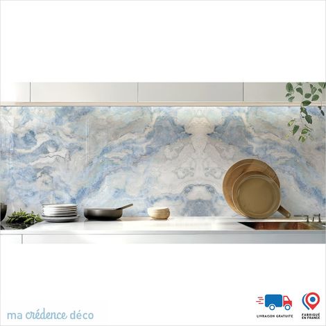 Crédence : Marbre de Mirano - Couleur Bleu mer - Alu composite - 180 - 60 (1/3)