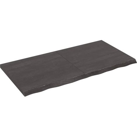 Étagère murale marron foncé bois chêne massif traité (1/5)