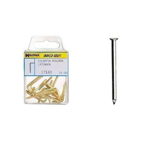 WOLFPACK LINEA PROFESIONAL punta acero cónica latonada 1,50x25 mm. 60 unidades