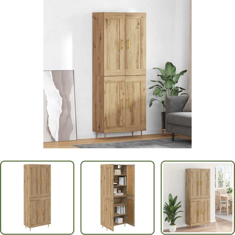 Meuble salon - Haut Armoire Chêne artisanal 69,5 x 34 x 180 cm (1/5)