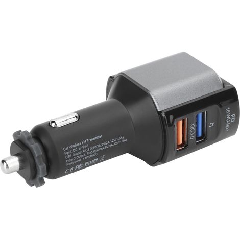 Émetteur FM Bluetooth 5.0 pour Voiture, Kit Mains Libres, Lecteur MP3 avec Double USB PD18W et Chargeur QC3.0 (1/5)