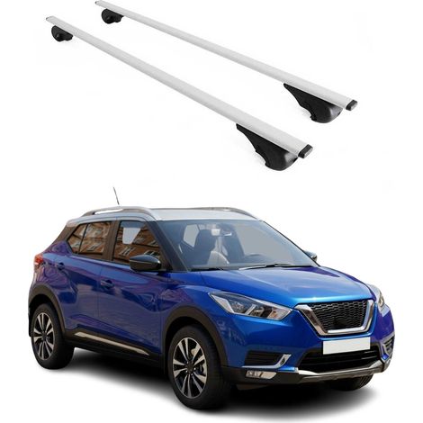 OMAC Dachträger Querträger für Nissan Kicks I 2016-2026 – Abschließbar – Max. 75 kg – 2 Stangen Stahl Silber (1/5)