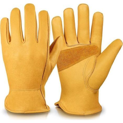 Gants de jardinage en cuir confortables et anti-coups de couteau pour le jardinage et les travaux ménagers pour hommes et femmes (taille L) (1/4)