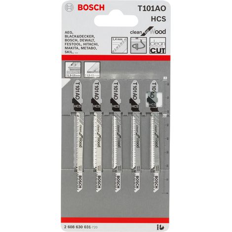 Bosch 5 Stichsägeblätter T 101AO - 2608630031