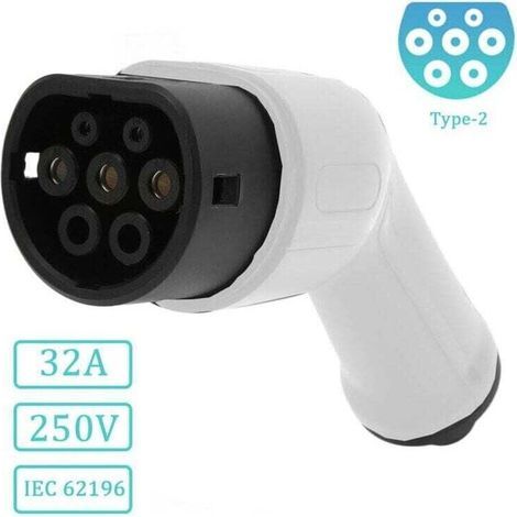 EV + Electric Car Charging Cable Plug Type 2 IEC 62196, Replacement Electric Car Charger Cable Plug, 32A IP44 Protection EU 250V (1/4)