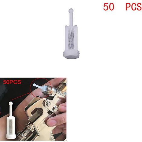 Lot de 50 filtres pour pistolet à peinture à mailles fines, jetables, à alimentation par gravité (1/4)