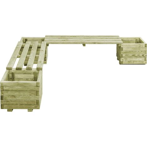 Maison Exclusive - Fioriera da Giardino con Panca in Legno di Pino Impregnato (1/5)