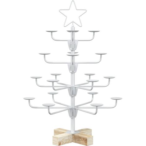 vidaXL Albero di Natale in Metallo con Supporto KUOPIO 60 cm Acciaio (1/5)