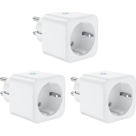 WiFi Connecting Socket, 16A 3300W Smart Socket Compatible with Alexa Google Home with Voice Control and Remote Control Timer Socket with Timer Function (3 Pack) (1/5)