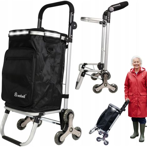 CARRELLO PER LA SPESA CON RUOTE IN GOMMA BORSA PER LA SPESA A TRE RUOTE PER LE SCALE