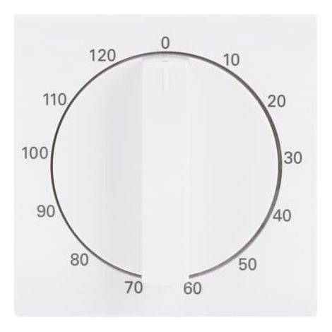 Busch-Jaeger Tapa central con impresión 10 ... 120 min para temporizador, mando giratorio blanco estudio - Plattform 63 (1771-84-103), 2CKA001753A0301