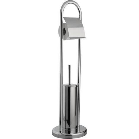 PIANTANA PORTAROTOLO+SCOPINO BAGNO ACCIAIO INOX H80CM MAURER (1/6)