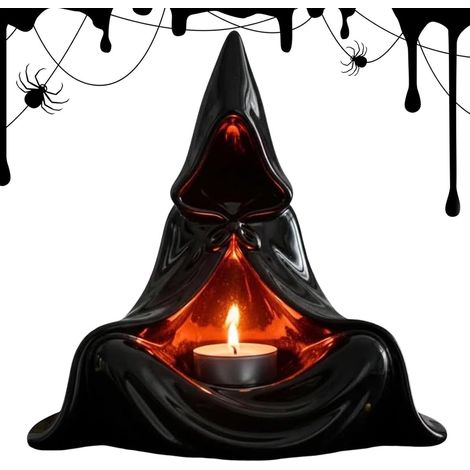 Porte-Bougie Halloween Support à Bougie Chauffe-Plat Saisonnier Homme Photophore Vintage Halloween Pour Manteau Cheminée Centre Table Fête Salle À Manger Chambre Entrée R (1/5)
