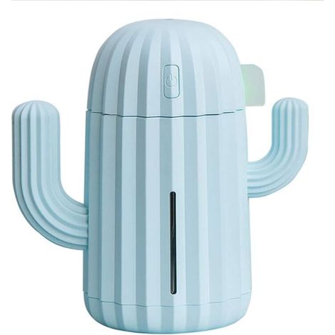 Umidificatore a forma di cactus/purificatore d'aria USB/atomizzatore automatico, umidificatore a sfera fatata, adatto per casa, ufficio, camera da letto, soggiorno, studio, yoga, spa, blu - Crezuo