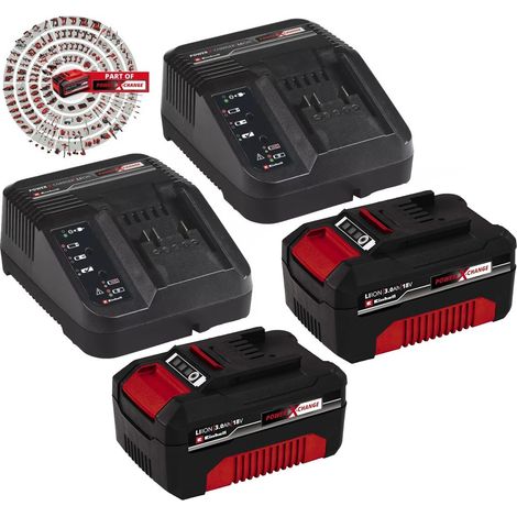 Einhell 18v / 36v Power X-Change Kit - 2x 3.0Ah Battery + 2x Fast Charger Ozito (1/5)