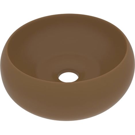 Luxury Wash Basin Round Matt Cream 40x15 cm Ceramic vidaXL (1/5)