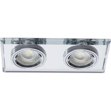 Double Support Spot Encastrable Rectangulaire MORTA Argent (1/5)