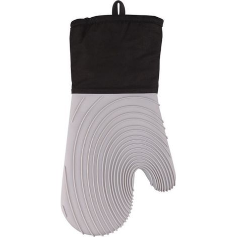 Gants de Cuisine Silicone Isolants Anti-brûlure Résistants Chaleur pour Four et Micro-Ondes Doublure Coton Épaisse Antidérapante Protection Mains,gris (1/5)