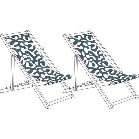 Ersatzstoff für Sonnenliege 2er Set ANZIO/AVELLINO 113 x 44 cm Schwarz