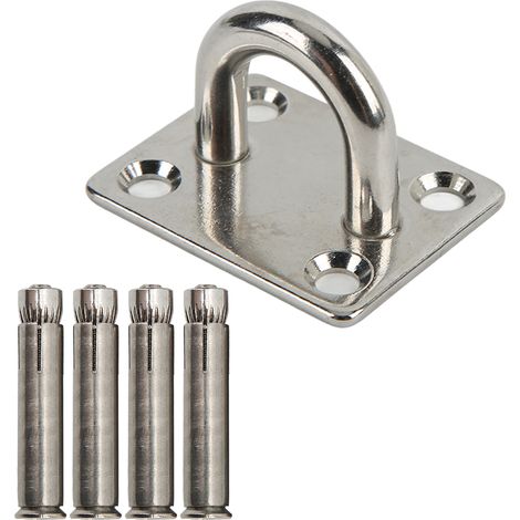 Support de suspension pour hamac au plafond, crochet de suspension, boucle de porte carrée, capacité de charge de 250 kg, pour le yoga en intérieur et les balançoires extérieures. (1/5)