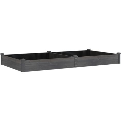 Vassoio per fioriera aiuola rialzata piante fiori terrazzo giardino rivestimento giardino 240 x 120 x 25 cm legno massello abete grigio 020039840