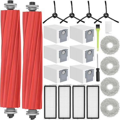 Kit de accesorios Qrevo S para Roborock Qrevo S/Qrevo Pro/QRevo MaxV/Qrevo Plus. Piezas para Qrevo S: 2 cepillos principales, 6 bolsas para polvo, 4 mopas, 4 filtros y 4 cepillos laterales negros. (1/5)