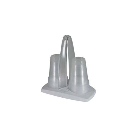 PORTABICCHIERI IN PLASTICA BIANCO- - cm.20x11x18,5 - 4 pezzi