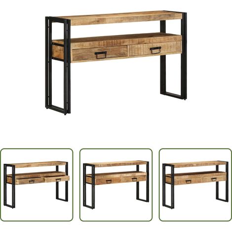 Schubladen - Konsolentisch mit Regal Braun 120 x 33 x 75 cm Massivholz Mango (1/5)