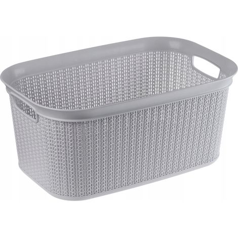 KADAX Wäschekorb, multifunktionaler Korb, 27 L, aus Kunststoff, grau (1/5)