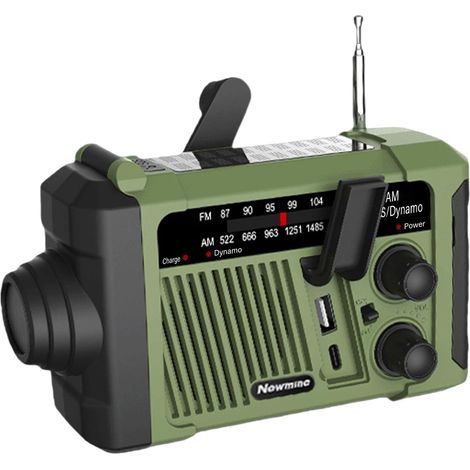 Radioz Solaire,1800MA Radio A Pile Survie,Radio Portable Urgence,Radio Manivellez Solaire,Radio Portable A Manivelle Pour Utilisation En Extérieur,Camping,Urgences,SOS Production D'énergie A Manivelle