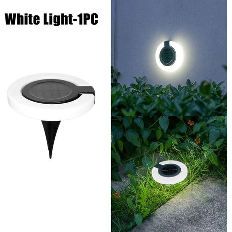 Lampe solaire d'extérieur (blanche, 1 pièce, rotation) à LED 360°, étanche IP65, avec interrupteur marche/arrêt, compatible avec jardin, cour, allée et terrasse. (1/5)