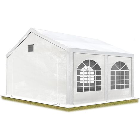 Tente de réception 3x4 m barnum Tente de Jardin Blanc bâche PE 550 N imperméable résistante aux UV avec Cadre de Sol (1/5)