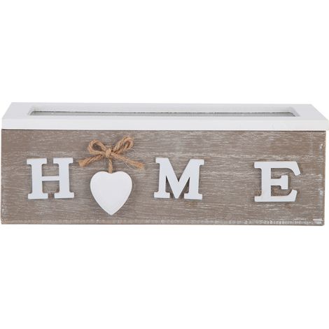 Caja de almacenamiento para joyas y bolsitas de té, organizador de escritorio (tres compartimentos) (1/5)