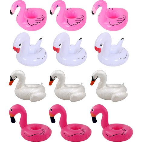 Support À Boisson Gonflable - 12 Pièces - Pour Piscine Extérieure - Compatible Canette Et Bouteille - Lot Complet (1/5)