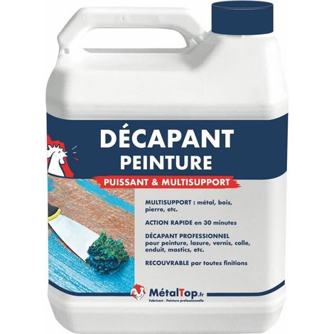 Metaltop – Décapant peinture 5 L incolore – Pour métal et bois – Protection intérieure et extérieure jusqu'à 12 ans – Application facile