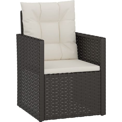 Maison Exclusive - Gartensessel mit Kissen Schwarz Poly Rattan