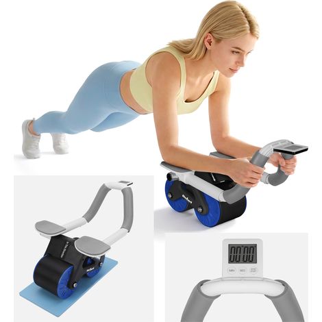 Roller AB Wheel AB-3 per esercizi addominali, tappetino con timer Rebel (1/5)