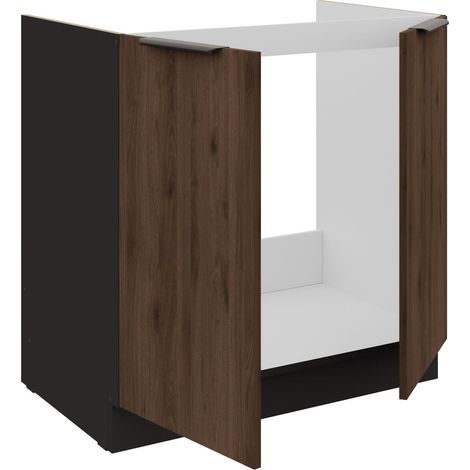 Küchen Spülenunterschrank 80 cm Küche MONZA Okapi Nußbaum Küchenzeile