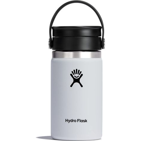 Hydro Flask Tazza per caffè da viaggio 354 ml, in acciaio inossidabile con isolamento sottovuoto tappo Flex Sip antigoccia, Senza BPA, Imboccatura larga, White, 354ml (12oz)