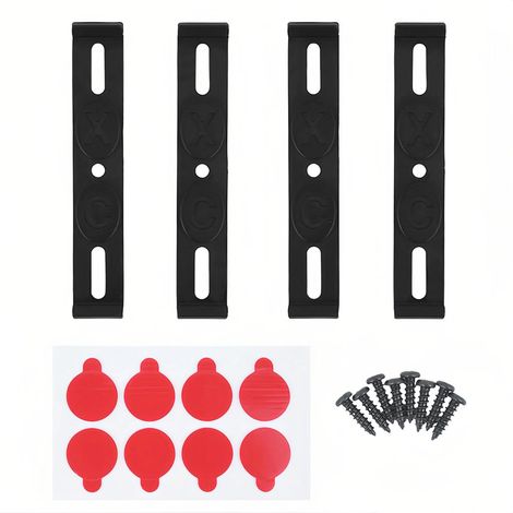 Support Plaque Immatriculation, 4 Pièces Support de Plaque Voiture sans Cadre, 3D Invisible 12 x 2 cm, Noir Porte Plaque Immatriculation, pour Plaques D'immatriculation de 110 mm (1/5)