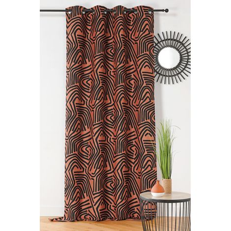 Rideau ethnique Nairobi - 140x260cm - Terre cuite