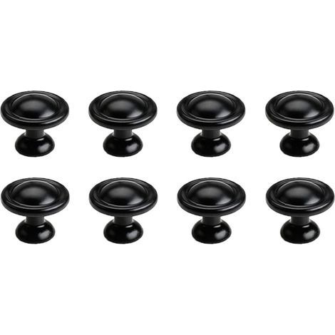 8pcs Boutons De Tiroir, Boutons D'Armoire Noirs, Poignée De Tirage De Tiroir En Alliage De Zinc Poignées De Placard à Un Trou, Boutons De Porte Avec Vis Pour Meubles De Garde-Robe (1/5)