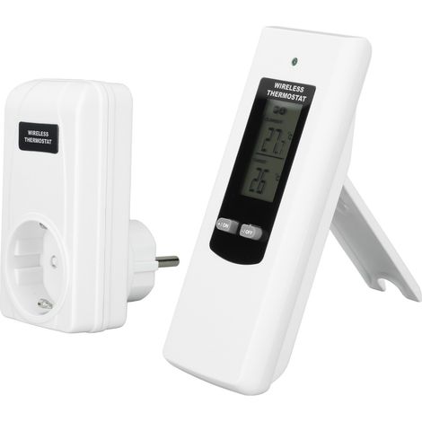 Thermostat sans fil à brancher, télécommande numérique, thermostat électrique LCD pour radiateur portable, radiateur mural, climatiseur, prise UE 220 V (1/5)