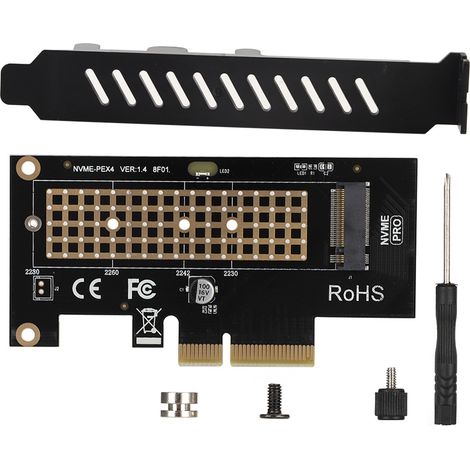 Carte d'extension PCIe 3.0 x4 pour SSD NVMe M.2, compatible slots PCIe x4, x8, x16 (1/5)
