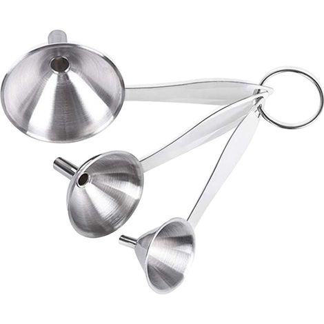 Entonnoir Cuisine - Acier Inoxydable - 3 Tailles - Pour Huiles Essentielles Épices Liquides Poudres - Lot de 3 (1/5)